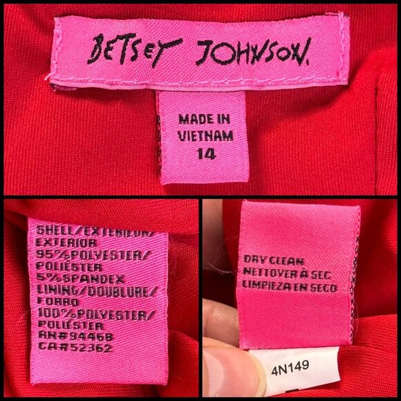 Betsey Johnson Wrap-Like Flame Red Sleeveless Midi Sheath Dress Plus Size 14 - Picture 6 of 11